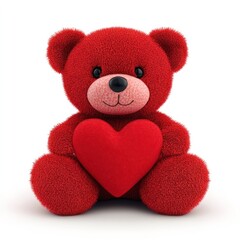 Light fluffy red heart toy teddy cute.