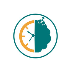 smart time logo design template circle shape