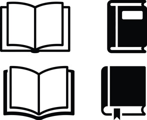Collection of book icons in various styles