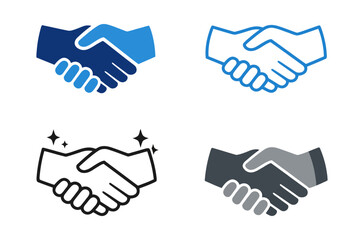 Fototapeta premium Handshake icons showing agreement, business, and partnership concepts