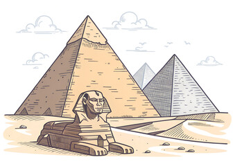 Flat vector of the Pyramids of Giza