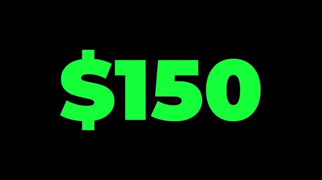 Animated Money Number Counter from 0 to 900 Dollars ,Number, count, dollar counting, business, profit, counter Dollars and digits increasing Counting Numbers from 0 to 100k on a transparent