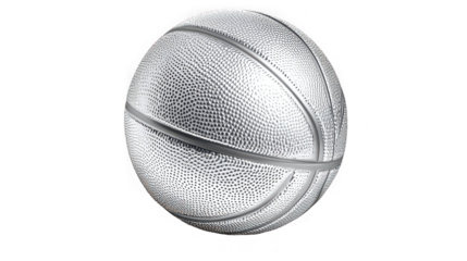 A close-up view of a textured basketball against a dark background