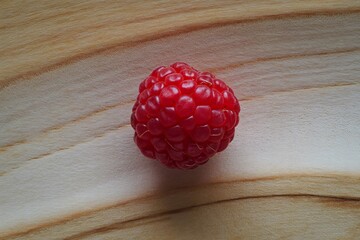 a single ripe raspberry