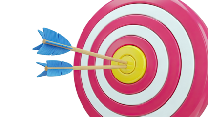 Two Arrows Hitting the Bullseye of a Target