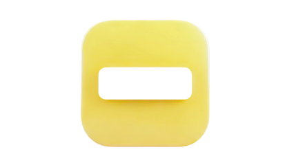 Yellow rounded square with a white cutout
