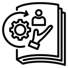 Customer Service Playbook Icon Line Vector Illustration