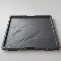 Creative Mockup Pizza Box Made Slate (stone) Isolated White Background