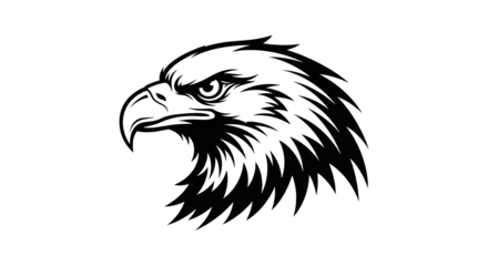 Modern Eagle Head Outline Logo On Black Background