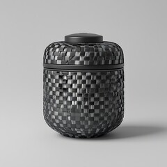 3D Render Capsule Container That Looks Like Futuristic Carbon Fiber