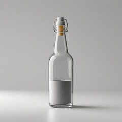 Photorealistic Shot Glass Bottle Ceramic Swing-top Stopper (Grolsch Style) Isolated