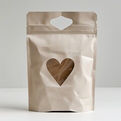 Studio Shot Paper Packet Window Window Is Shaped Like Heart