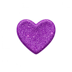 Obraz premium Sparkling purple heart symbolizing love and affection isolated on transparent background