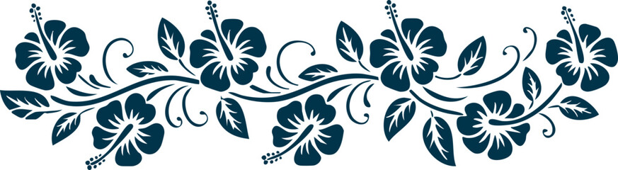 Botanical Hibiscus Scroll Border © MODU163