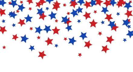 Abstract bokeh stars festive lights red blue sparkle celebration background design transparent background