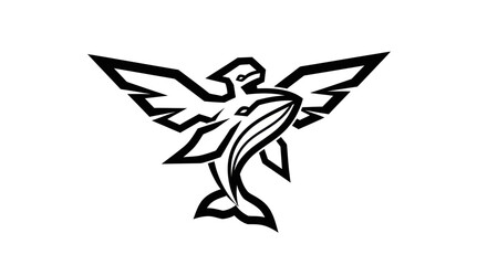 Obraz premium Abstract whale eagle design vector