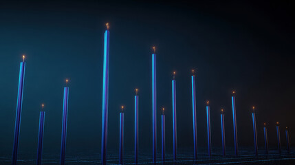 Holographic data network visualizing financial analytics