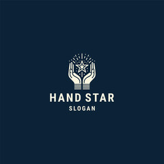 Obraz premium Hand star logo vector icon illustration style