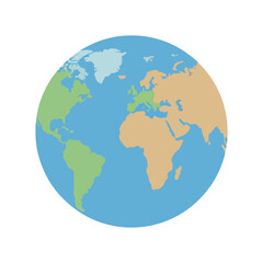 Obraz premium Flat Earth Globe Vector Illustration