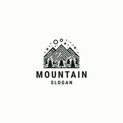 Fototapeta premium Mountain logo vector icon illustration style