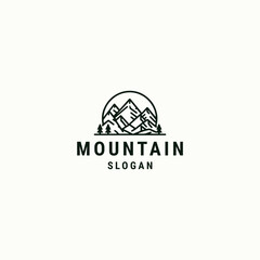Mountain logo vector icon illustration style