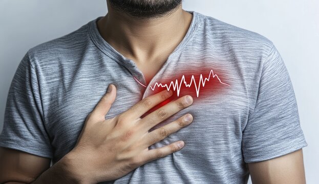 An adult male with chest pain