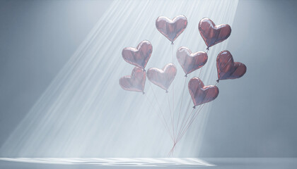 Romantic Floating Hearts &ndash; Soft Valentine Background Concepts