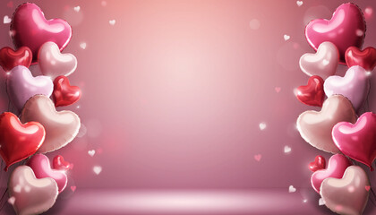 Romantic Floating Hearts &ndash; Soft Valentine Background Concepts