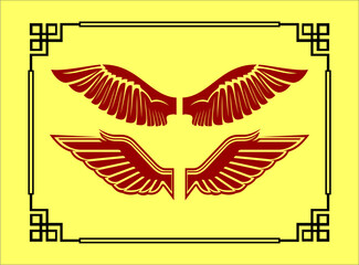 Naklejka premium A set of wings illustration