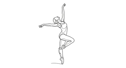 Ballet Dancer in Elegant Pose Illustration. © Shal_Kafa_Alfattah