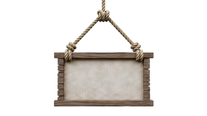 Rustic Wooden Sign with Rope Hanger