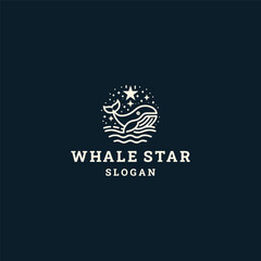 Whale star logo vector icon illustration