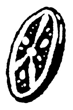 Sliced Tomato Round Monochrome Vector Illustration