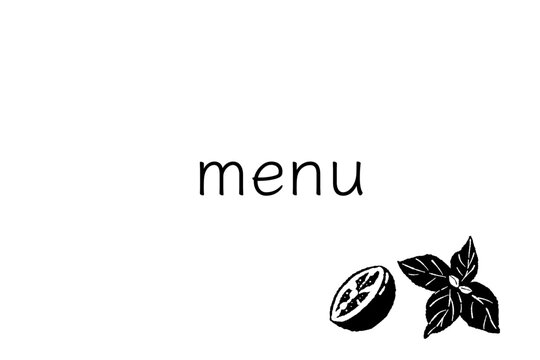 Basil Leaf Border Menu Card Vector