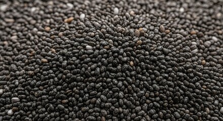 Close-up of chia seeds texture background.