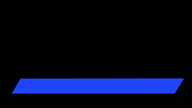 Blue and white lower third title bar animation. Clean modern banner for captions and names