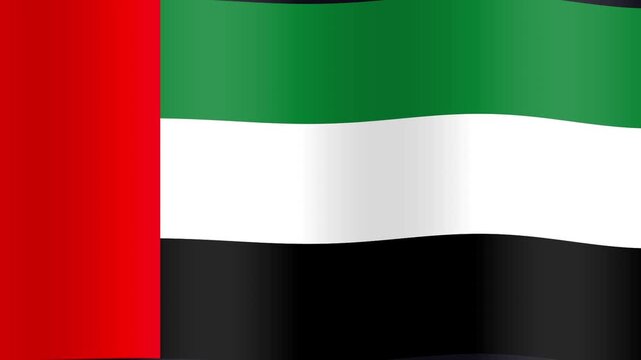 United Arab Emirates (UAE) flag animation with a corner effect