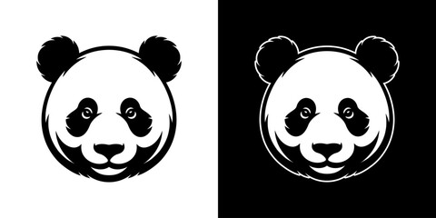 Smiling panda bear face icon. Wildlife animal mascot vector Illustration. © Muhammad