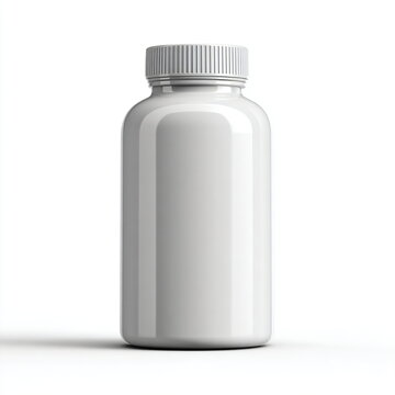 supplement bottle blank label isolated white background