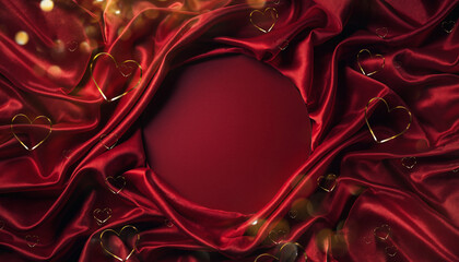 Elegant Red Hearts Frame &ndash; Luxury Valentine Background Concepts