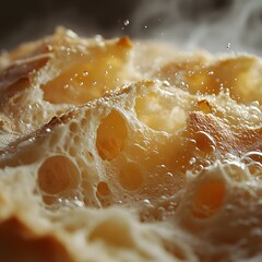 Luftige Brotkrume mit goldener Textur
