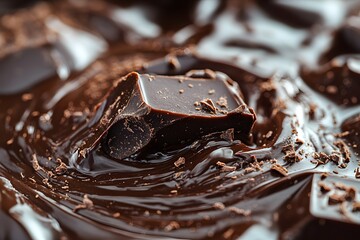Geschmolzene Schokolade mit gl&auml;nzender Oberfl&auml;che
