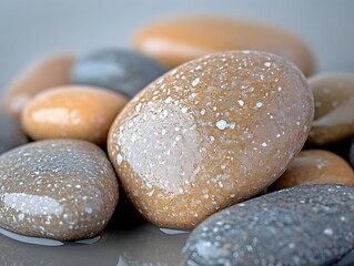 Glatte Kieselsteine mit feiner nat&uuml;rlicher Struktur
