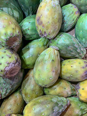 fresh ripe cactus fruits at the market