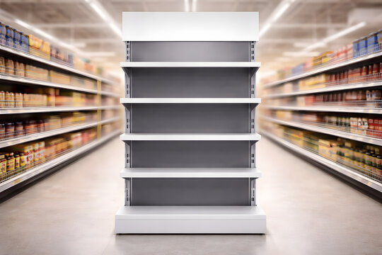 shopping in supermarket shelf, gandola, products placement