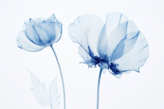 Delicate translucent blue flowers