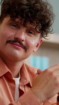 Pensive Caucasian business man think idea with laptop in office concentrated businessman thinking focused looking at camera hesitate creating plan with computer male guy employer worker planning work