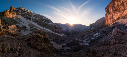 sunset in the mountains