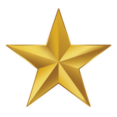 Golden star shape shiny isolated on a transparent background