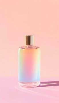 Luxury Perfume Bottle with Soft Gradient Reflection Background